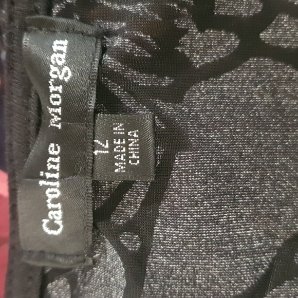 Caroline Morgan Size 12 Velvet Feel Purple Floral Dress - Picture 6 of 8